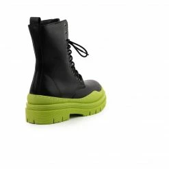 L'INTERVALLE Nagasaki Black Leather/Green Sole WOMEN