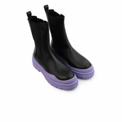 L'INTERVALLE Nagano Black Leather/Lilac Sole WOMEN