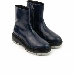 L'INTERVALLE Cabra Navy Leather/Grey Sole WOMEN