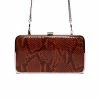 L'INTERVALLE Thais Red Snake Leather Clutch