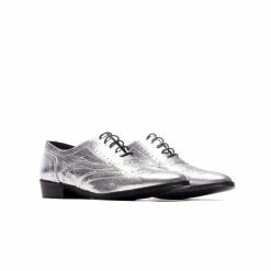 L'INTERVALLE WOMEN Ellen Silver Metallic Leather