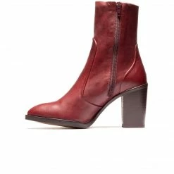 L'INTERVALLE Cadiz Burgundy Leather BOOTS