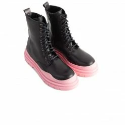 L'INTERVALLE Nagasaki Black Leather/Pink Sole WOMEN
