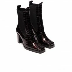 L'INTERVALLE WOMEN Ramone Bordeau Shiny Croco