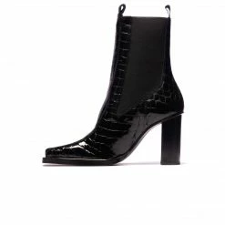 L'INTERVALLE WOMEN Ramone Black Matt Croco