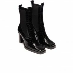 L'INTERVALLE WOMEN Ramone Black Matt Croco