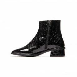 L'INTERVALLE Galway Black Croco Leather