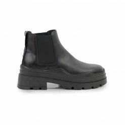 L'INTERVALLE Deauville Black Leather Sale Boots