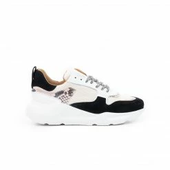 L'INTERVALLE WOMEN Jiggy Black/Beige Snake Suede