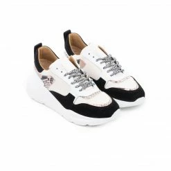 L'INTERVALLE WOMEN Jiggy Black/Beige Snake Suede