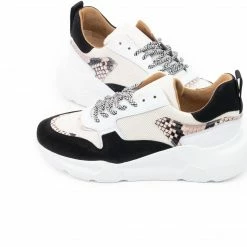 L'INTERVALLE WOMEN Jiggy Black/Beige Snake Suede