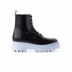 L'INTERVALLE Ciudad Black Leather/Blue Sole