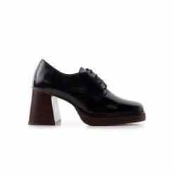 L'INTERVALLE Sevres Black Leather/Brown Heel WOMEN