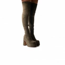 L'INTERVALLE WOMEN Finesse Dark Green Suede Stretch