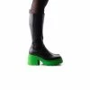 L'INTERVALLE WOMEN Raidon Black/Green Leather