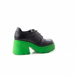 L'INTERVALLE WOMEN Rowdy Black/Green Leather
