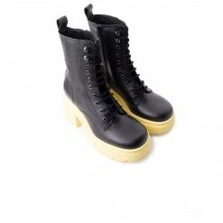 L'INTERVALLE Romeo Black/Yellow Leather