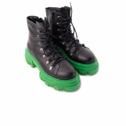 L'INTERVALLE Tokai Black Leather/Green Sole WOMEN