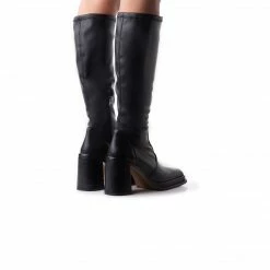 L'INTERVALLE Mackle Black Leather Stretch