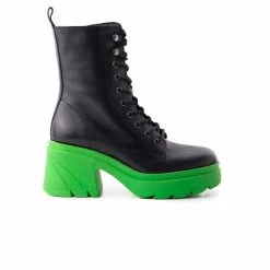 L'INTERVALLE WOMEN Romeo Black/Green Leather