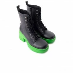 L'INTERVALLE WOMEN Romeo Black/Green Leather