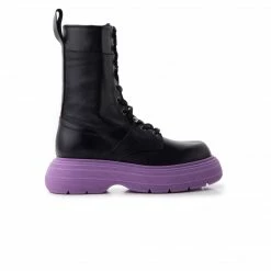 L'INTERVALLE WOMEN Armstrong Black Leather/Purple Sole