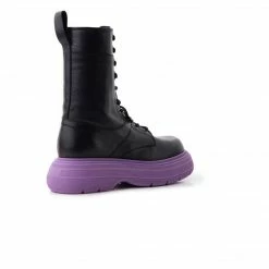 L'INTERVALLE WOMEN Armstrong Black Leather/Purple Sole
