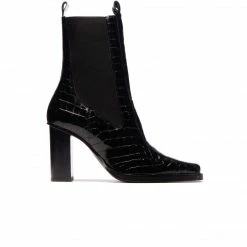 L'INTERVALLE WOMEN Ramone Black Matt Croco