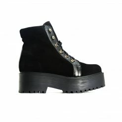 L'INTERVALLE WOMEN Flip Black Suede Boots