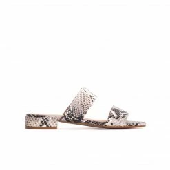 L'intervalle Gigi Black&White Snake Leather Sandals