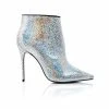 L'intervalle WOMEN Lucia Holographic Snake Silver Ankle Boots