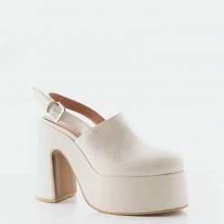 L'INTERVALLE Machai Off White Leather WOMEN