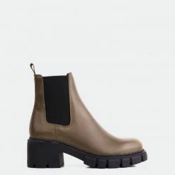 L'INTERVALLE BOOTS Vannes Khaki Leather