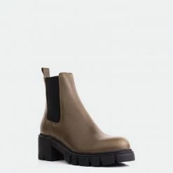 L'INTERVALLE BOOTS Vannes Khaki Leather